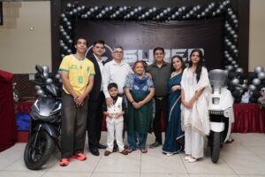 Super Motors EV showcases their electric vehicle during launch in Jammu